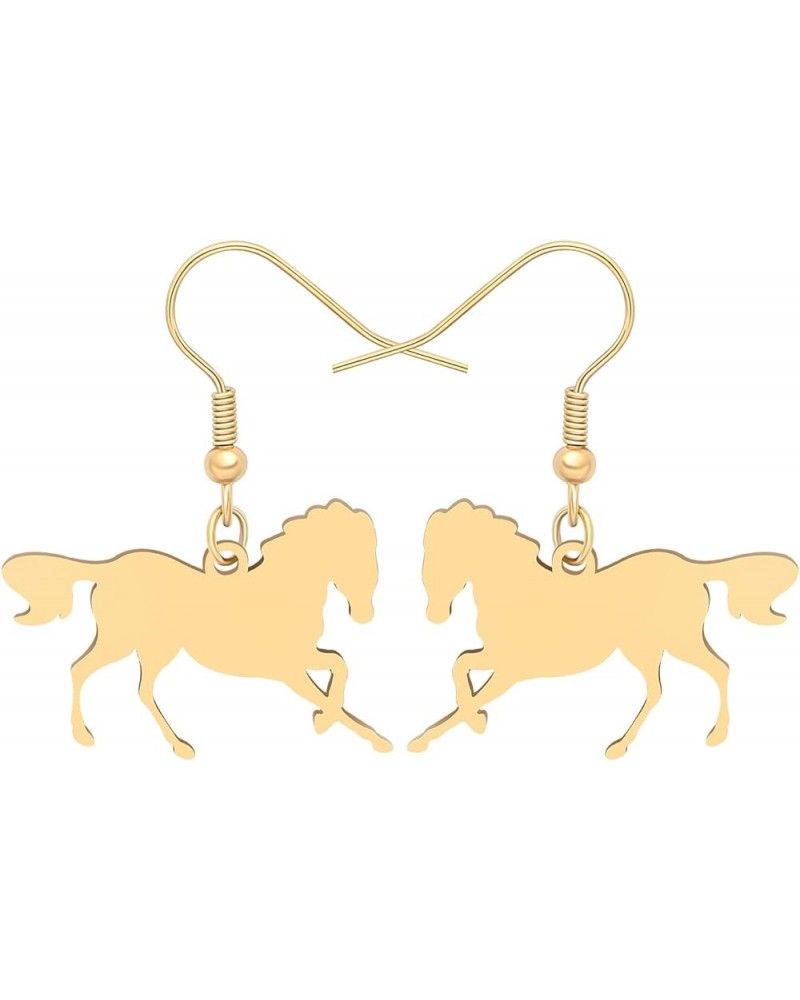 Stainless Steel Horse Earrings Gold Silver Plated Drop Dangle Novelty Jewelry for Women Girls Charms 18K Gold Plated $7.79 Ea...