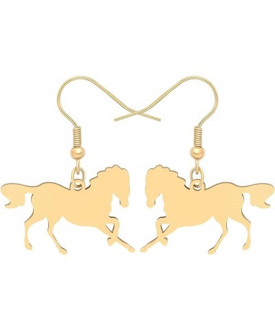 Stainless Steel Horse Earrings Gold Silver Plated Drop Dangle Novelty Jewelry for Women Girls Charms 18K Gold Plated $7.79 Ea...