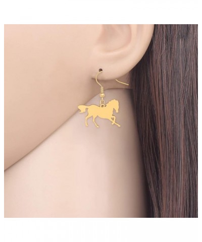 Stainless Steel Horse Earrings Gold Silver Plated Drop Dangle Novelty Jewelry for Women Girls Charms 18K Gold Plated $7.79 Ea...