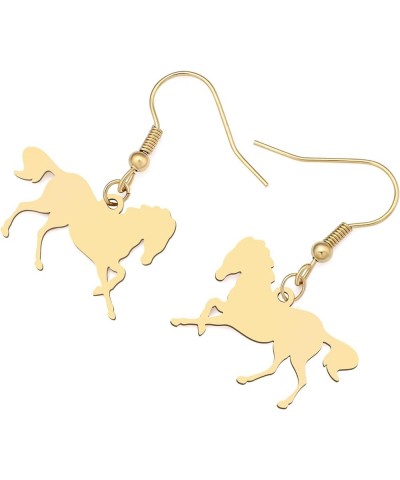 Stainless Steel Horse Earrings Gold Silver Plated Drop Dangle Novelty Jewelry for Women Girls Charms 18K Gold Plated $7.79 Ea...