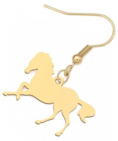 Stainless Steel Horse Earrings Gold Silver Plated Drop Dangle Novelty Jewelry for Women Girls Charms 18K Gold Plated $7.79 Ea...