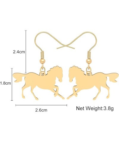 Stainless Steel Horse Earrings Gold Silver Plated Drop Dangle Novelty Jewelry for Women Girls Charms 18K Gold Plated $7.79 Ea...