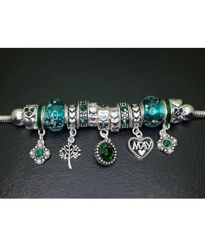 Birthstone Bracelet Multi-Color Charm Beads Silvertone 05-May $10.12 Bracelets