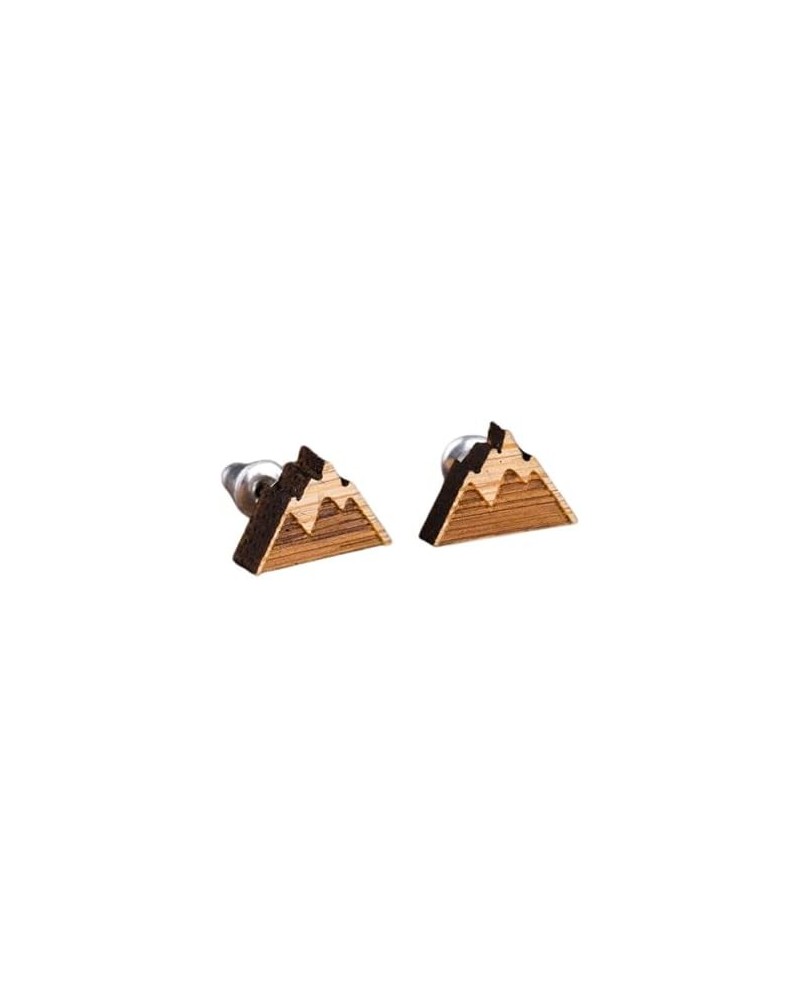 Mountain Earrings - Wood Cutout - Stud Post Earrings - Pair! $6.86 Earrings