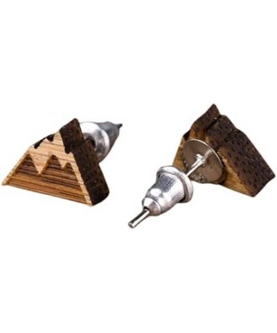 Mountain Earrings - Wood Cutout - Stud Post Earrings - Pair! $6.86 Earrings