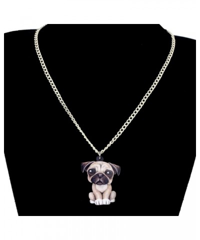 Acrylic Dog Jewelry Sets Cute Pet Dog Gifts for Women Girls Dog Lovers Beige Pug $11.20 Jewelry Sets