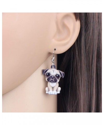 Acrylic Dog Jewelry Sets Cute Pet Dog Gifts for Women Girls Dog Lovers Beige Pug $11.20 Jewelry Sets