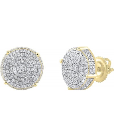 0.50 Carat (ctw) Round Diamond Ladies Circle Pave Cluster Screw Back Stud Earrings 1/2 CT | Available in 10K/14K/18K Gold & 9...