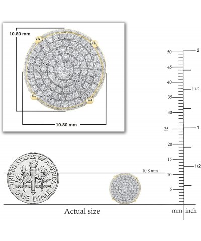 0.50 Carat (ctw) Round Diamond Ladies Circle Pave Cluster Screw Back Stud Earrings 1/2 CT | Available in 10K/14K/18K Gold & 9...