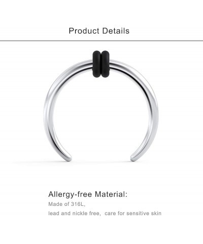 25Pcs Septum Piercing Jewelry 316L Surgical Steel 3/8"(10mm) U-Shaped Horseshoe Nose Hoop Ring Septum Piercing Hanger Retaine...