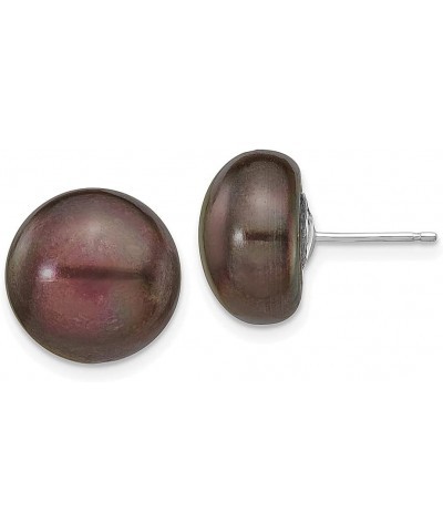 14K White Gold 7 8mm Black Button Freshwater Cultured Pearl Stud Earrings 14K White Gold - 12mm - 0.47 inch $43.33 Earrings