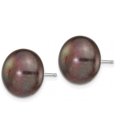 14K White Gold 7 8mm Black Button Freshwater Cultured Pearl Stud Earrings 14K White Gold - 12mm - 0.47 inch $43.33 Earrings