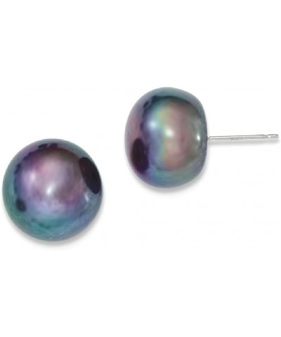 14K White Gold 7 8mm Black Button Freshwater Cultured Pearl Stud Earrings 14K White Gold - 12mm - 0.47 inch $43.33 Earrings