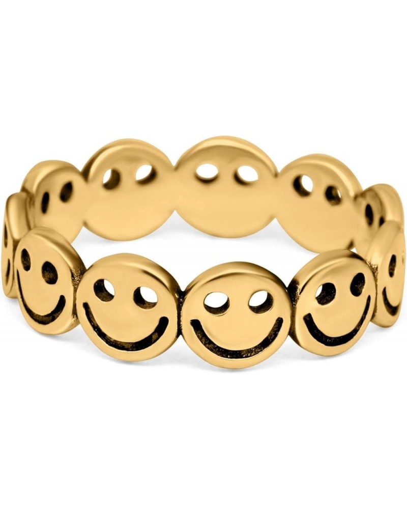 Celtic Smiley Face Plain Oxidized Band Statement Fashion Thumb Ring 925 Sterling Silver Yellow Tone, Sterling Silver $12.22 R...