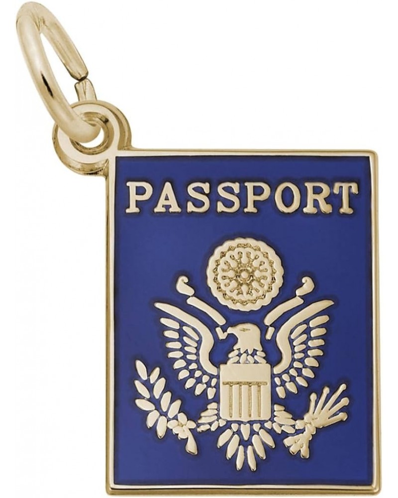 Rembrandt USA Passport Charm w/Blue Enamel - Metal - Gold Plated Sterling Silver $25.20 Bracelets