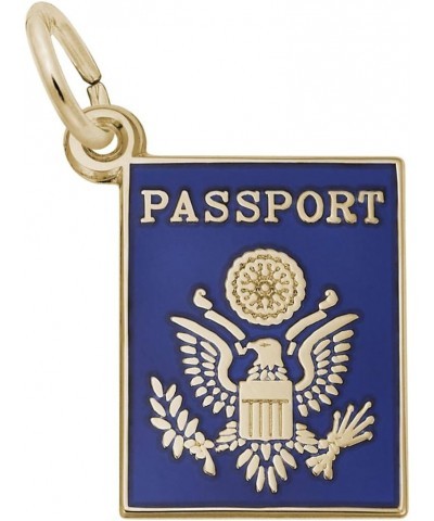 Rembrandt USA Passport Charm w/Blue Enamel - Metal - Gold Plated Sterling Silver $25.20 Bracelets