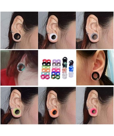 2 PC Extra Soft Silicone Flexible Ear Skin Tunnels Plugs Expanders Gauges Hollow Body Piercing 8G-25mm White 0g(8mm) $6.75 Bo...