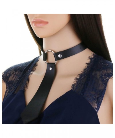 2PCS Leather Choker Buckle Choker Punk Collar Adult Collars for Women goth choker Tie Punk $8.94 Necklaces