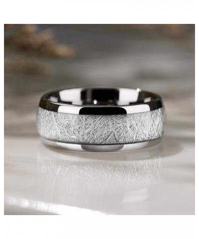 4mm 6mm 8mm Tungsten Wedding Ring Imitated Meteorite Silver Polished Band Custom Silver 8mm $15.59 Rings