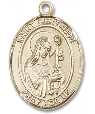 14 Karat Gold Catholic Patron Saint Medal Pendant, 1 Inch Saint Gertrude of Nivelles $568.63 Necklaces