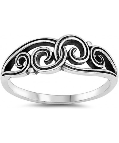 Oxidized Infinity Filigree Spiral Wave Ring .925 Sterling Silver Band Sizes 5-10 $8.98 Rings