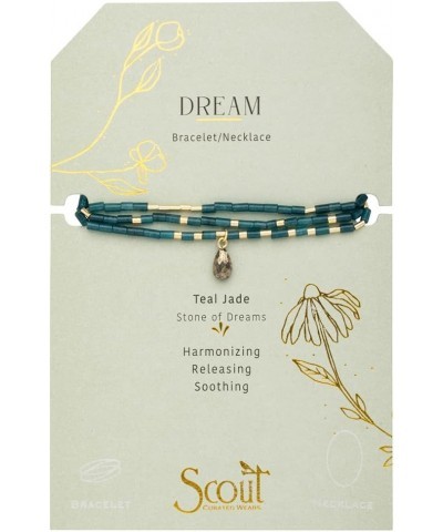 Teardrop Stone Wrap Teal Jade/Pyrite/Gold - Stone of Dreams $17.82 Bracelets