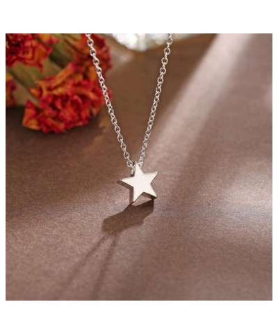 Tiny Star Pendant Necklace Simple Dainty Clavicle Chain Retro Choker Jwelery For Women Girls (Golden) Silver $5.61 Necklaces