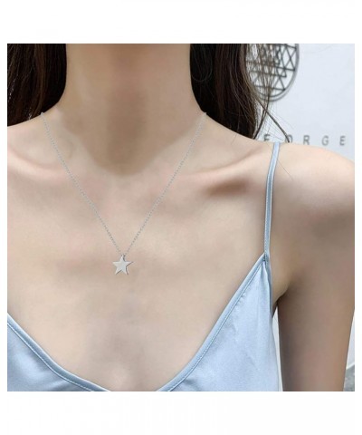 Tiny Star Pendant Necklace Simple Dainty Clavicle Chain Retro Choker Jwelery For Women Girls (Golden) Silver $5.61 Necklaces