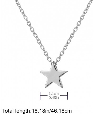 Tiny Star Pendant Necklace Simple Dainty Clavicle Chain Retro Choker Jwelery For Women Girls (Golden) Silver $5.61 Necklaces