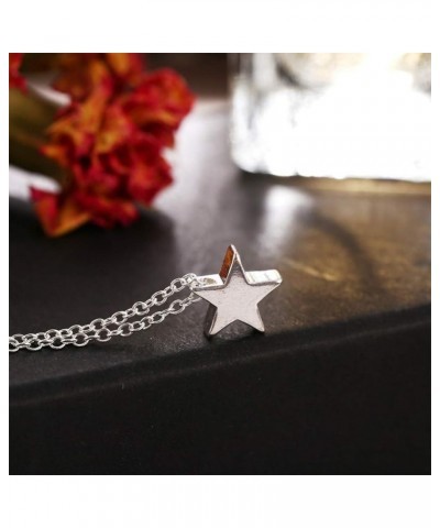 Tiny Star Pendant Necklace Simple Dainty Clavicle Chain Retro Choker Jwelery For Women Girls (Golden) Silver $5.61 Necklaces