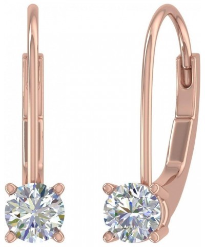 0.40 to 1 Carat Diamond Leverback Drop Earrings in 14K Gold - IGI Certified Rose Gold 0.38 carats $154.50 Earrings