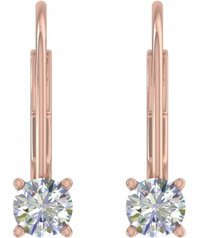 0.40 to 1 Carat Diamond Leverback Drop Earrings in 14K Gold - IGI Certified Rose Gold 0.38 carats $154.50 Earrings