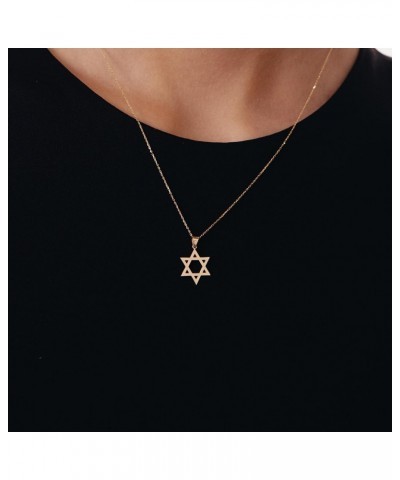 Star of David Necklace in 14K Solid Gold | 14k Gold Star Pendant Necklace for Women | Celestial Jewelry, 18 $54.45 Necklaces