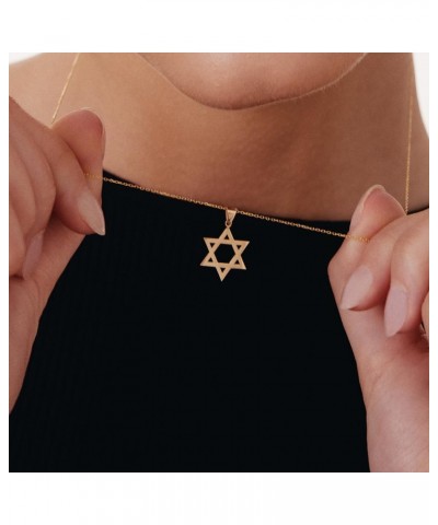 Star of David Necklace in 14K Solid Gold | 14k Gold Star Pendant Necklace for Women | Celestial Jewelry, 18 $54.45 Necklaces