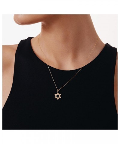 Star of David Necklace in 14K Solid Gold | 14k Gold Star Pendant Necklace for Women | Celestial Jewelry, 18 $54.45 Necklaces