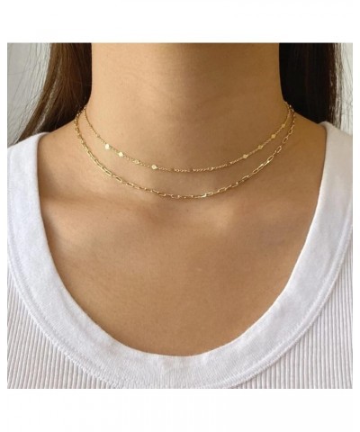 14K Gold/Silver Plated Satellite Choker Shining Dots Station Box Chain 3 Blue Beads Sparkle Chain Necklace Open Hearts Open S...