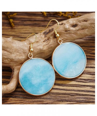 Women Natural Stone Earrings Unique Healing Gemstone Energy Hypoallergenic Lightweight Dangle Drop Earrings Multiple Styles E...