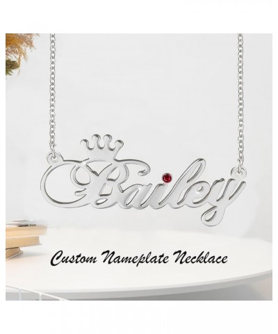 Personalized Name Necklace Custom Any Name Pendant S925 Sterling Silver Nameplate Jewelry Gifts for Women Friend Girlfriend D...