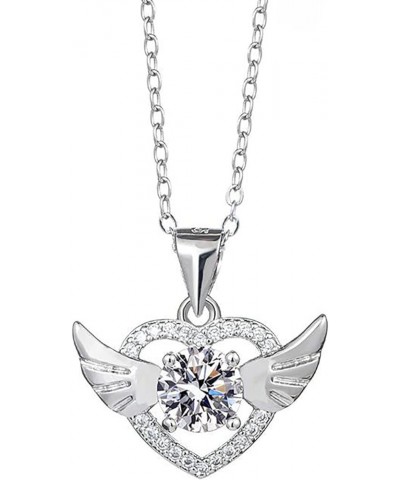 Diamond Necklace Woman Beating Dazzling Heart Shaped Diamond Pendant Small Diamond Pendant Woman Non Necklace B-a $5.81 Neckl...