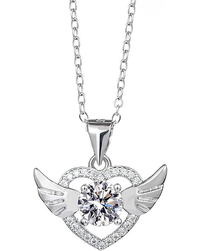 Diamond Necklace Woman Beating Dazzling Heart Shaped Diamond Pendant Small Diamond Pendant Woman Non Necklace B-a $5.81 Neckl...