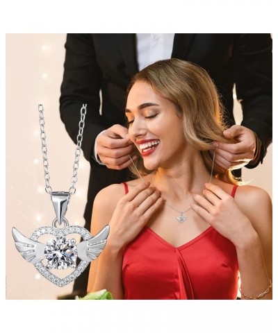 Diamond Necklace Woman Beating Dazzling Heart Shaped Diamond Pendant Small Diamond Pendant Woman Non Necklace B-a $5.81 Neckl...