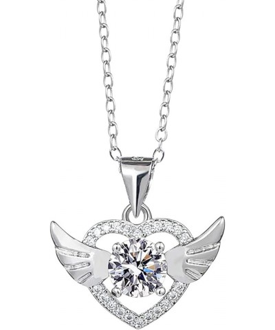 Diamond Necklace Woman Beating Dazzling Heart Shaped Diamond Pendant Small Diamond Pendant Woman Non Necklace B-a $5.81 Neckl...