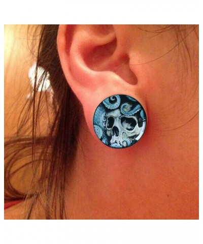 Skull Ear Gauges Plugs And Tunnels Ear Stretcher Expander 6mm-25mm Double Flared Screw Plug Piecing 9/16" (14mm) $9.89 Body J...