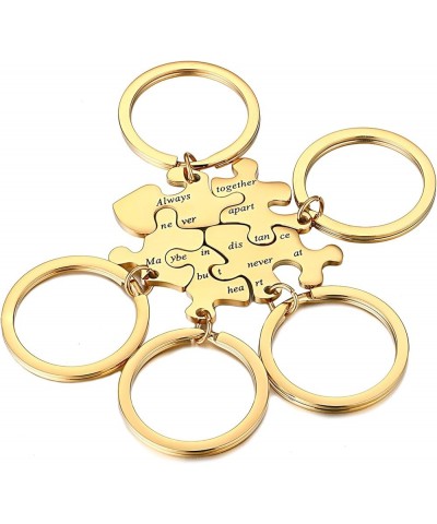 BFF Necklace for 2/3/4/5/6 Stainless Steel Family Friendship Puzzle Sister Necklace Set 5 Bff Keychains Gold $11.04 Necklaces