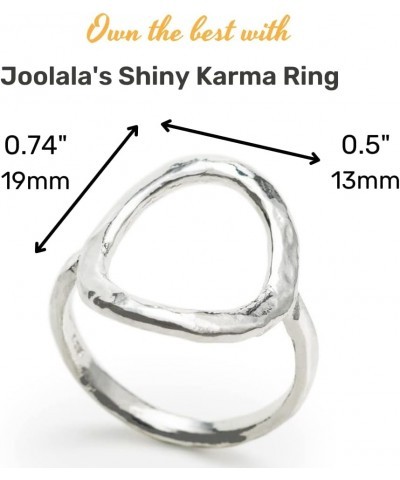 925 Sterling Silver Karma Open Circle Round Ring Women's Ring Elegant and Stylish – Minimalistic Oxidized Finish – Ideal Ever...