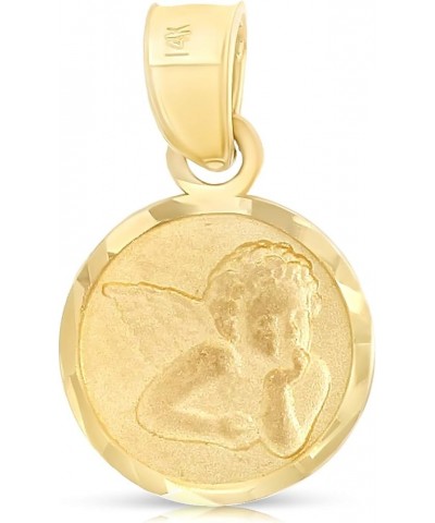 14K Gold Dainty Angel Pendant Religious Charm with 0.5mm Box Chain Necklace For Women 16 Inches $65.60 Necklaces