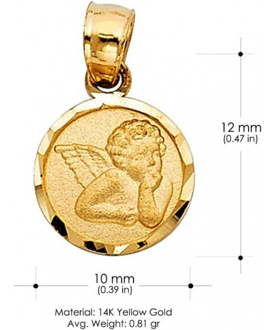 14K Gold Dainty Angel Pendant Religious Charm with 0.5mm Box Chain Necklace For Women 16 Inches $65.60 Necklaces