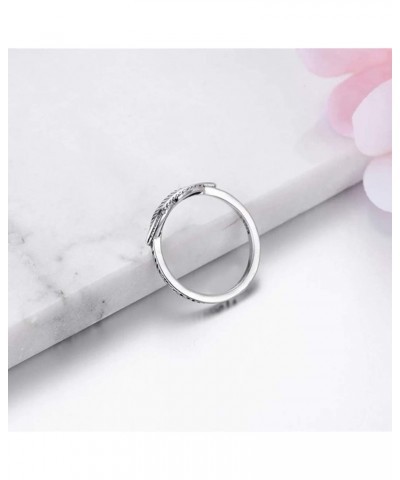 Feather Leaf Simple Dainty Boho Sterling Silver Midi Ring Sizes 6-11 $7.40 Rings