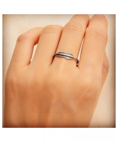 Feather Leaf Simple Dainty Boho Sterling Silver Midi Ring Sizes 6-11 $7.40 Rings