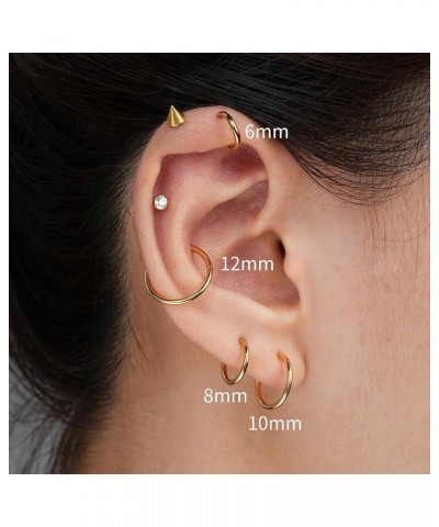 ASTM F136 Titanium Nose rings Piercing Jewelry Hoop 16G 18G 20G 6mm 8mm Gold 16G(1.2mm), 5/16"(8mm) $7.79 Others